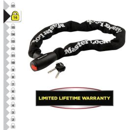 Master Lock MAS3520190922625 Candado de Cadena Antirrobo para Motocicleta, Acero Endurecido 10mm, 1 Metro