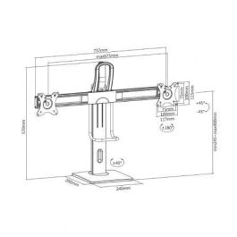 Aisens Soporte de Mesa Profesional para 2 Monitores 17"-27", Giratorio e Inclinable, Negro - Compatible con VESA 75x75 y 100x100mm Aisens Soporte de Mesa Profesional para 2 Monitores 17"-27", Giratorio e Inclinable, Negro - Compatible con VESA 75x75 y 100x100mm