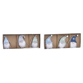 DKD Home Decor Decoración Colgante Navidad Fantasía Set 3 Piezas (Pack 2 Unidades) Colores Surtidos MDF Poliéster 8x1.5x21 cm