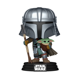 FUNKO POP! Star Wars Impressions: Figura Mandalorian con Grogu - Exclusiva Vinilo 11cm