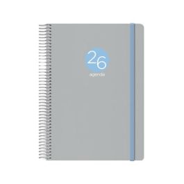 Dohe Agenda Anual Memphis Espiral 15x21 cm Cierre Goma Gris 2026