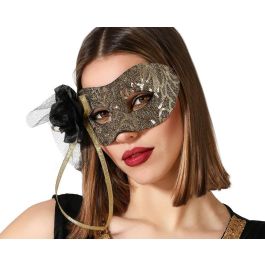 Antifaz Veneciano Dorado Carnaval Mujer Adulto con Purpurina y Lazos de Tul Precio: 1.5900005. SKU: B1BEMK3RB6