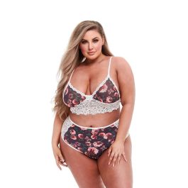 Conjunto de Lencería con Encaje Baci Lingerie Floral & Lace Gris (XL)