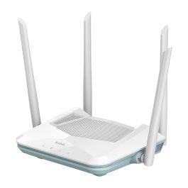 D - Link Router Wifi 6 R15 Eagle Doble Banda 2.4/5 GHz Wi-Fi 6 (802.11ax) 300 Mbps + 1201 Mbps Gigabit Ethernet 3 Puertos LAN Blanco