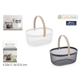 Inde Cesta Organizadora Ovalada de Metal con Asa de Bambú (12 Unidades) Precio: 34.50000037. SKU: B1FASHVJ62