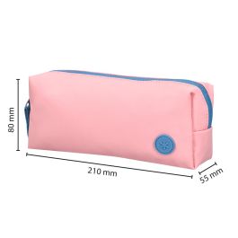 Estuche Portatodo Antartik Basic Pack 1 Compartimento Rosa Compañero Mochila 80x55x210 mm