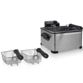 Tristar FR-6949 Freidora de Aceite 2000W, 5L, con 3 Cestas (para freír simultáneamente), Zona Fría, Visor y Termostato Ajustable