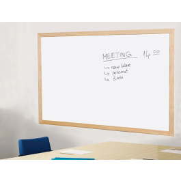 Q-connect Pizarra Blanca Laminada Marco Madera 90x60 cm