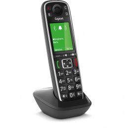 Gigaset E720HX Teléfono DECT/Analógico Inalámbrico con Manos Libres, Identificador de Llamadas, SMS y Color Negro