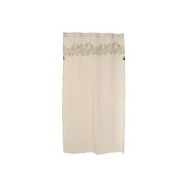 DKD Home Decor Cortina Cottage de Algodón Natural y Verde 260 x 140 cm (2 Unidades)