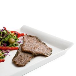 Quid Fuente Rectangular Porcelana Gastro Fresh 36x25 cm Blanco Brillante Pack 6 Unidades Apilable, Apto Lavavajillas y Microondas
