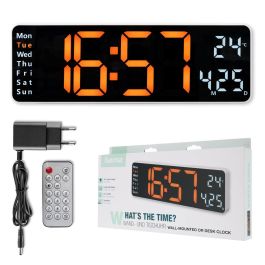 Reloj de Pared con Termómetro Hama 00222224 Blanco Negro Plástico