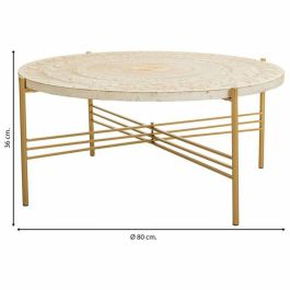 Mesa de Centro Alexandra House Living Blanco Metal Madera de abeto Madera MDF 80 x 36 x 80 cm