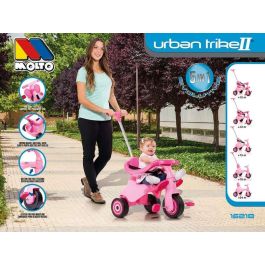 Molto Triciclo Urban Trike City Evolutivo 5 en 1 Rosa 89 cm para Bebés desde 10 Meses, Estructura de Metal y Plástico