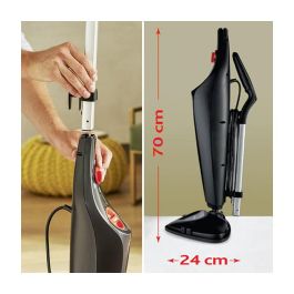 Vileda Steam Plus - Limpiador a Vapor Portátil, 1550 W, 0.4 L, 25 g/min Vapor Continuo, Negro, con Cepillo Triangular