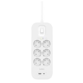 Belkin Regleta De Proteccion Contra Sobretensiones Con 6 Tomas + Usb + Usb-C Botón De Apagado Y Encendido 2 Metros Blanco Precio: 33.4999995. SKU: B12EWCQ6FV