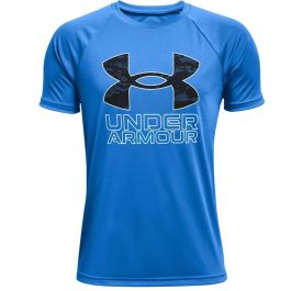 Camiseta de Manga Corta Infantil Under Armour Tech Hybrid Azul 16 Años