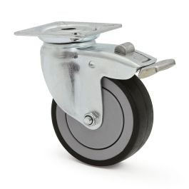 TENTE Agila+ Rueda Giratoria Ø75mm con Freno, Aro Goma Termoplástica Antihuella Antihilo, Núcleo Polipropileno, Soporte Zincado, Doble Hilera Bolas Precio: 11.88999966. SKU: B1FS5C9ZGK