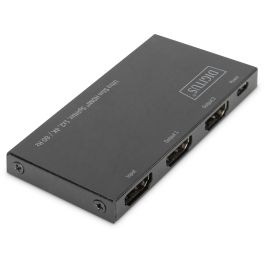 DIGITUS Splitter HDMI Ultra Slim 1x2, Negro, Metálico, 4K Ultra HD 4096x2160 Pixeles 60Hz, 3D, HDCP, Plug & Play