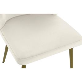 DKD Home Decor Silla Glam Blanca y Negra de Poliéster y Metal. Altura de Asiento 48cm, Desmontable. Dimensiones 58x58x78 cm.