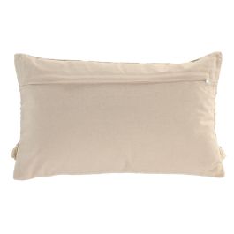 DKD Home Decor Pack de 2 Cojines Boho de Algodón Crudo 30x50 cm, Hechos a Mano, con Cremallera y Relleno de 380g