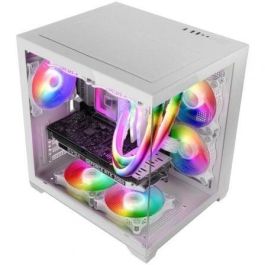 Mars Gaming Caja Gaming Minitorre MC-VIEW2 Blanca Cristal Templado Frontal y Lateral 1x Ventilador FRGB