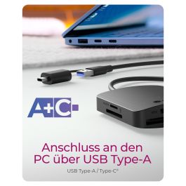 ICY BOX IB-CR302-CU3 Lector de Tarjetas USB 3.2 Gen 1 para CF, MS, MicroSD y SD, Aluminio Negro