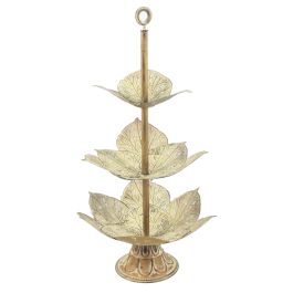 DKD Home Decor Frutero Tropical de Metal Dorado con Diseño Hoja y 3 Pisos - 80 cm Alto x 42 cm Ancho x 42 cm Largo Precio: 40.79000024. SKU: S3038776