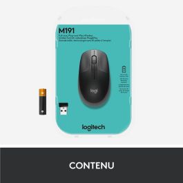 Logitech M190 Ratón Inalámbrico Full-size RF con Diseño Contorneado Ergonómico para Manos Grandes, Gris, Batería 18 Meses