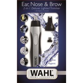 Wahl 5546-216 Recortadora Facial Higiénica con Accesorios para Nariz, Orejas y Cejas, Diseño Ergonómico y Minifoco Integrado