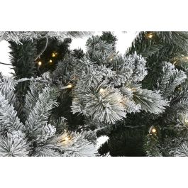 DKD Home Decor Árbol de Navidad Alpina Nevado con Luz LED Cálida 240 cm Alto 155 cm Ancho Verde 1708 Ramas Desmontable