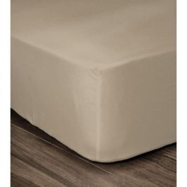 LOVELY HOME Sábana ajustable 100% Algodón 160x200cm - Gorro 35cm - Beige LOVELY HOME Sábana ajustable 100% Algodón 160x200cm - Gorro 35cm - Beige