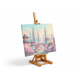 Liderpapel Caballete de Pintor de Sobremesa en Madera de Pino Barnizado, Certificado FSC, 34x16x13 cm