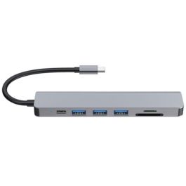 Equip Adaptador Multifuncional 7 en 1 USB-C 133494 con HDMI 4K/60Hz, 3 Puertos USB 3.2, Lector TF/Micro SD y Carga 100W PD
