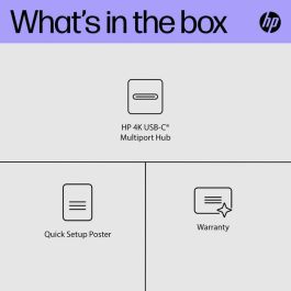 HP Hub USB-C Multiport 4K para Portátiles, Conexión Versátil y Carga
