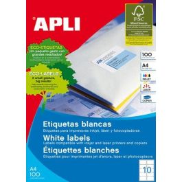 Apli Etiquetas Adhesivas Blancas 99,1x57 mm, 100 Hojas (1.000 Etiquetas), Compatibles con Inkjet y Láser Precio: 17.89000004. SKU: S8400894