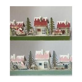 DKD Home Decor Set 2 Adornos de Navidad Tradicionales Casa Papá Noel Madera Iluminación LED Pilas AAA Rojo Rosa Palo 6x12x30cm Precio: 18.62916. SKU: B1DZYQNS5T