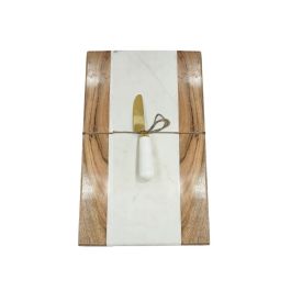 DKD Home Decor Tabla de Cortar Urban Mármol y Acacia Blanco Natural 23 x 38 x 2 cm Set de 2 Precio: 15.49999957. SKU: B123RPC9E6