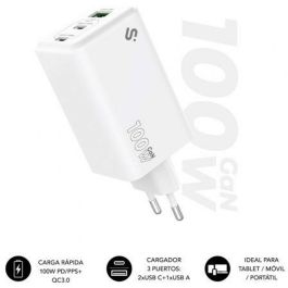 Subblim SUBCHG-6G3510 Cargador GaN 35W USB-C con Power Delivery 3.0 PPS, Ultra Compacto de Pared Universal, Blanco