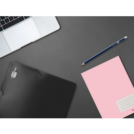 Liderpapel Carpeta Portadocumentos 36905 Polipropileno Din A4 Negra Lomo 50 mm con Cierre de Gomas y 2 Bolsillos para CD