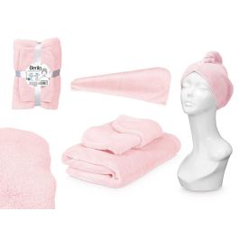 Toalla Capucha Rosa Palo Berilo - Juego 70x140 cm + Capa 25x65 cm - Polyester (6 Unidades) Precio: 53.49999996. SKU: B195RRLP6A