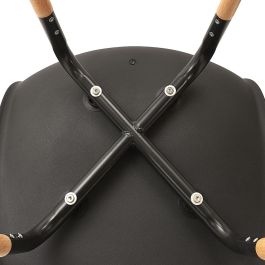 Home Deco Factory Silla Phenix Negra Essentiel - Estilo Escandinavo, Polipropileno y Hierro, 55x45.9x81.9 cm