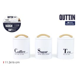 Quttin Bote de Metal para Cocina con Asa de Madera Surtido - 3 Modelos (12 Unidades) Precio: 37.8900005. SKU: B13P8BAPZH