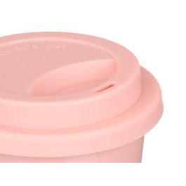 Vessia Vaso con Tapa de Silicona Rosa 360 ml - 15.8 x 11 x 10 cm (Set de 12)