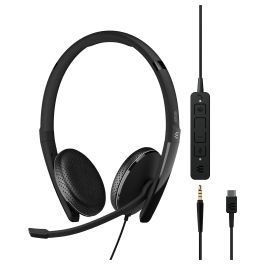 EPOS Adapt 165T USB-C Auriculares Binaurales para Oficina/Centro de Llamadas, USB Tipo C, Alámbrico, Negro