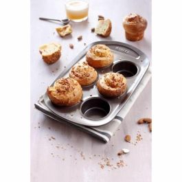 Pyrex 1452001 Molde para muffins Redondo, Acero al carbono, Antiadherente, 6 cavidades