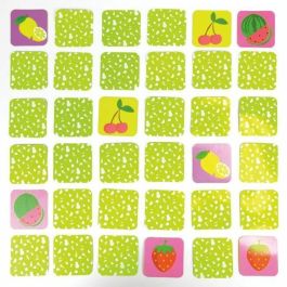 Jemini JEM3298060245593 Lote 18 Bolsas Sorpresa Peluche Fruta o Verdura +/- 10 cm, Pegatinas y Tarjetas de Memoria