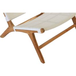 Silla de Jardín DKD Home Decor MB-177833 Blanco Natural PVC Teca 65 x 80 x 68 cm