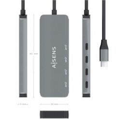 AISENS - HUB USB 3.2 GEN2 10G USB-C, USB-C/M-4xUSB-C/H, GRIS, 15CM AISENS - HUB USB 3.2 GEN2 10G USB-C, USB-C/M-4xUSB-C/H, GRIS, 15CM