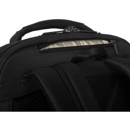 Targus HeritageLuxe Mochila de viaje para portátil 15-16 pulgadas Hombre Poliéster Negra con RFID y ventilación posterior